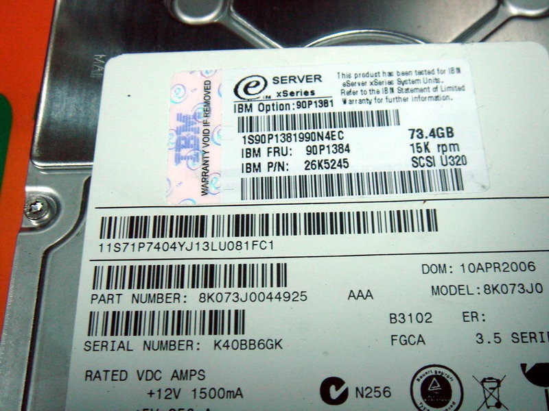 Hard Drive Ibm 8k073j0044925 26k5245 90p1384 8k073j0 Scsi Ultra320 73 4gb Plc Dcs Servo Control Motor Power Supply Ipc Robot