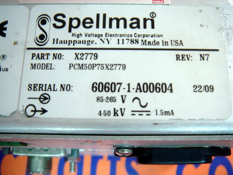 SPELLMAN POWER SUPPLY PCM50P75X2779 - PLC DCS SERVO Control MOTOR POWER ...